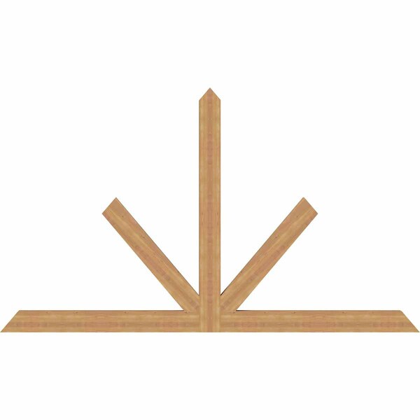 Ekena Millwork Saratoga Timber Gable Bracket, Western Red Cedar, 108"W x 63"H x 3 1/2"D x 5 1/2"F, 14/12 Pitch GBW108X63X0406SAR00SWR - main